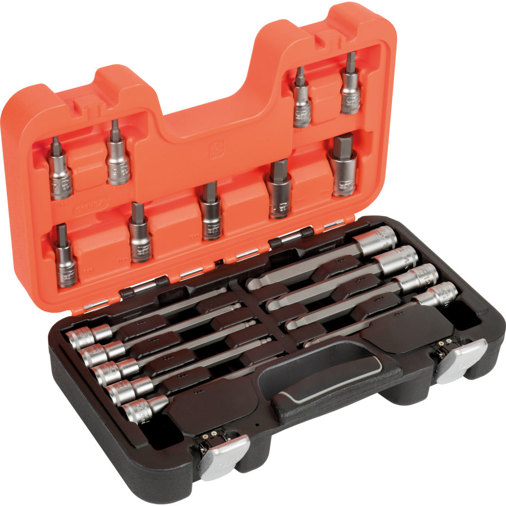 Socket wrench set / hexagon / 18 pieces / 1/2"