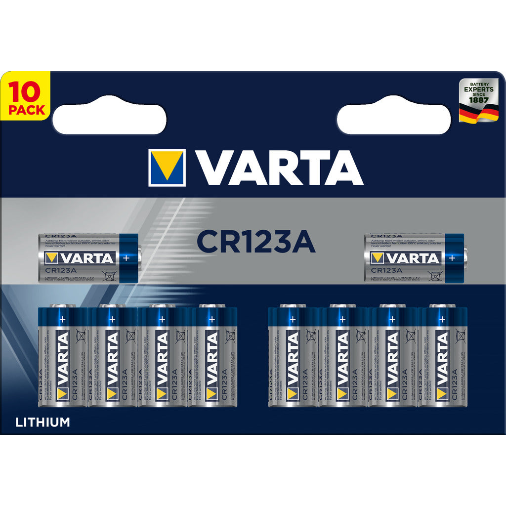 LITHIUM Cylindrical CR123A 3V Megablister-10