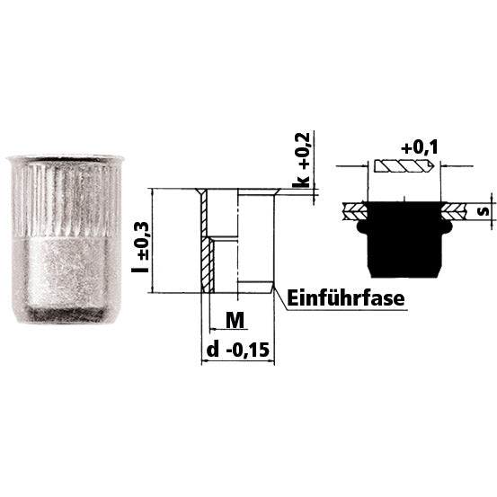 Blindeinnietmutter UNIVERSAL Stahl