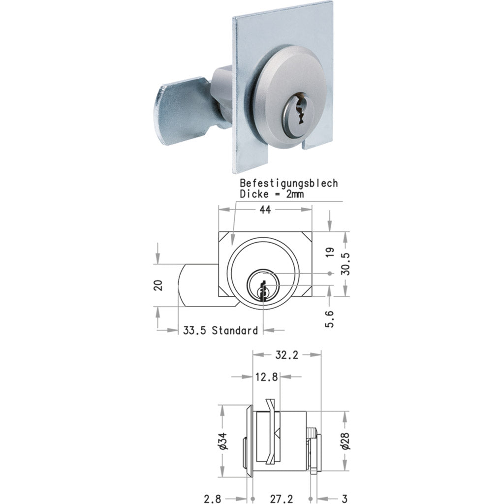 Cilindro a leva ZB27 - sistema di bloccaggio EPS