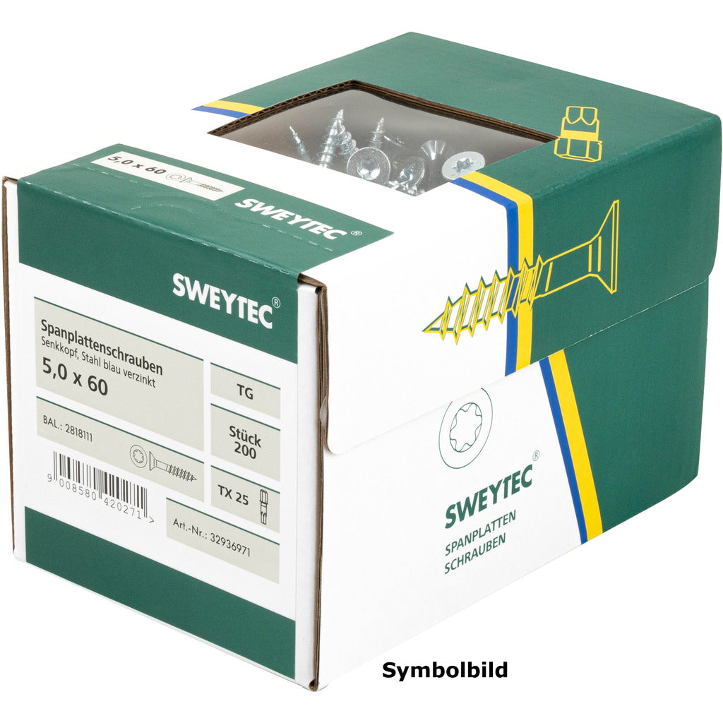 Chipboard screws countersunk head blue galvanized TX