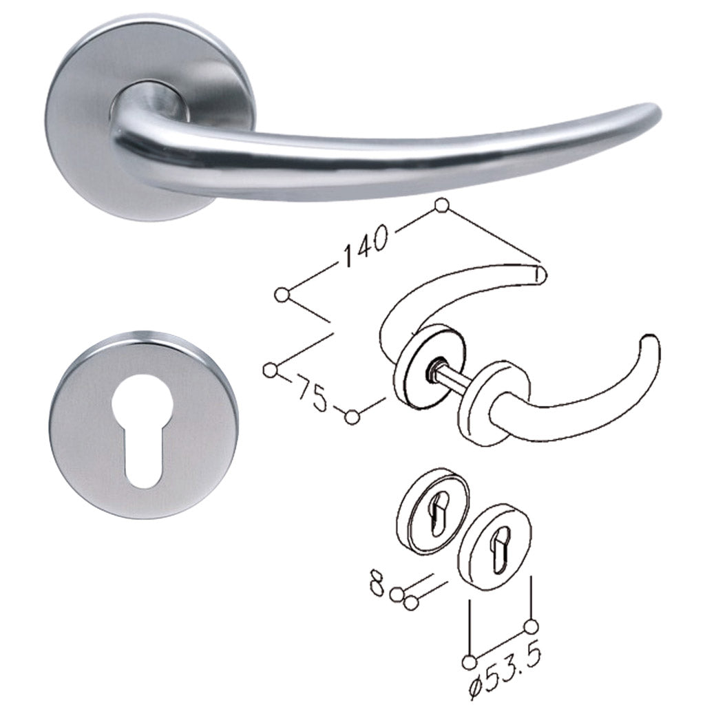 Set maniglie per porte serie EST. ZG 61