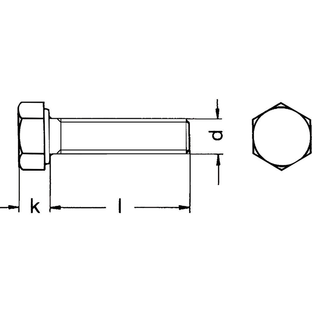 ISO4017/DIN933 hexagon screws without shank 8.8 galvanized KP