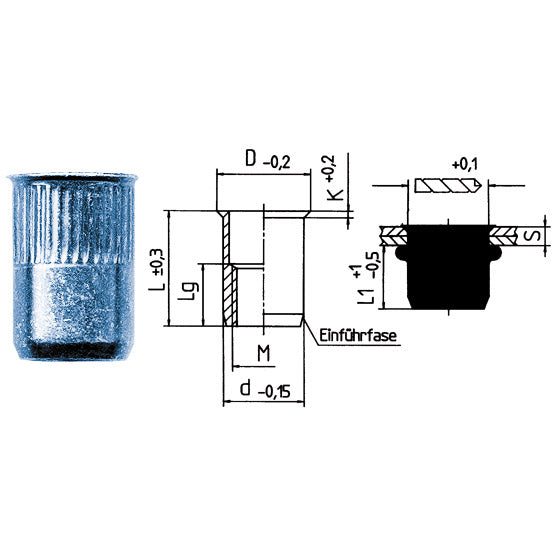 Blindeinnietmutter UNIVERSAL Stahl
