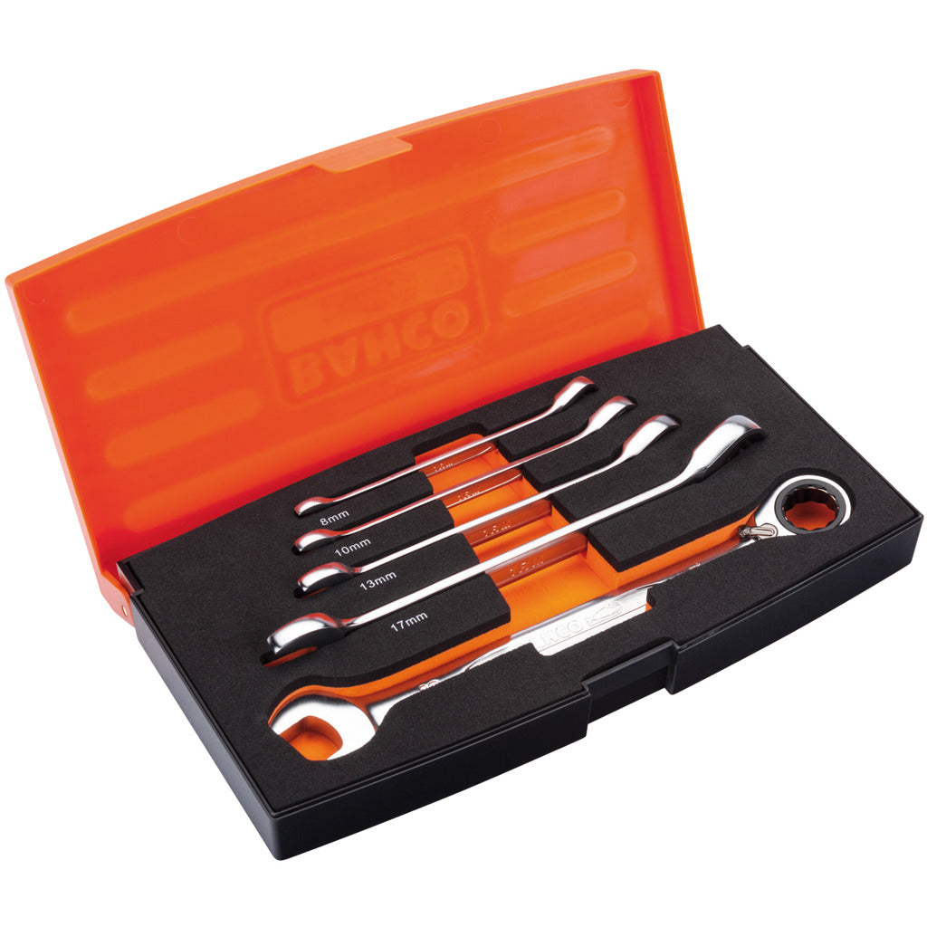 Ratchet combination wrench set