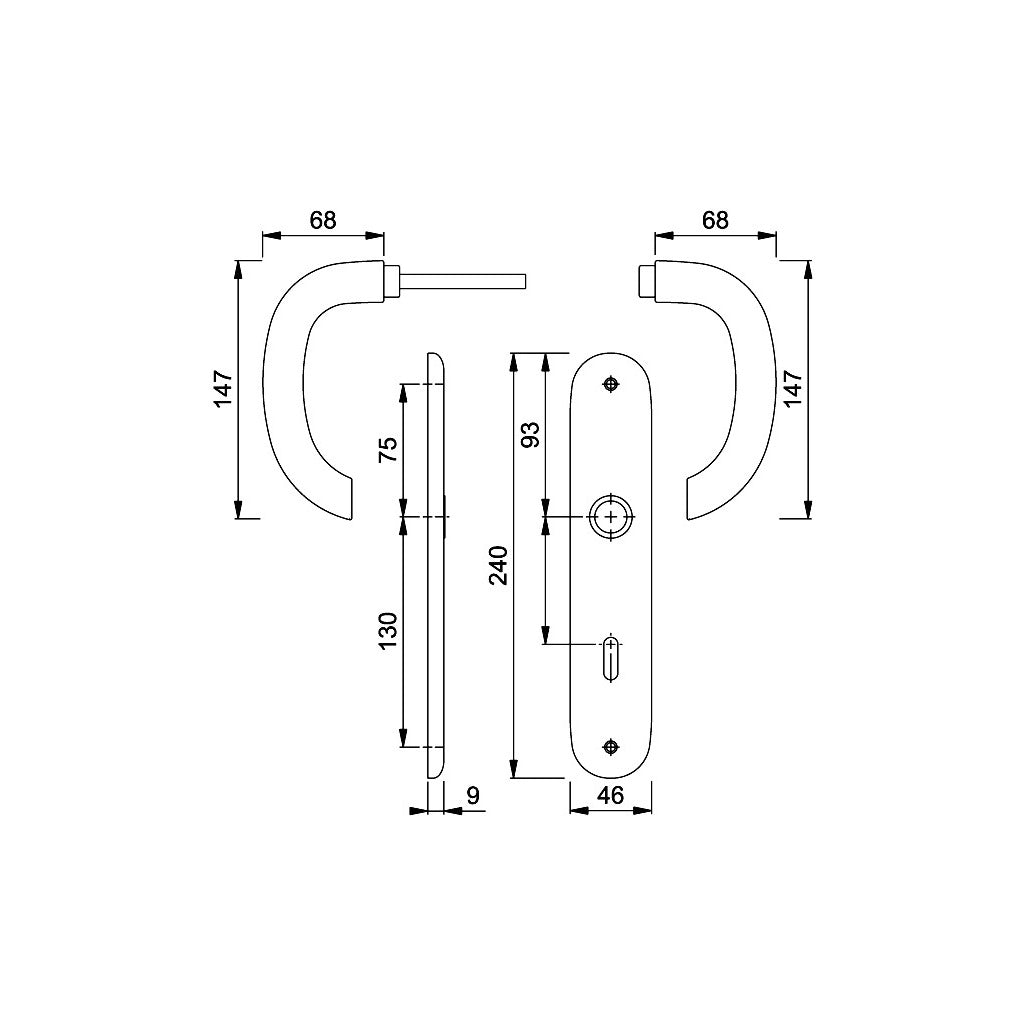 Door handle set model Marseille