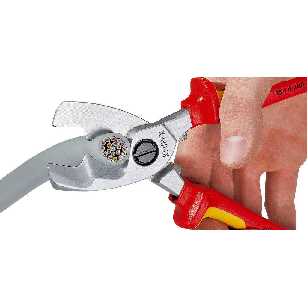 Knipex VDE cable shears with double cutting edge