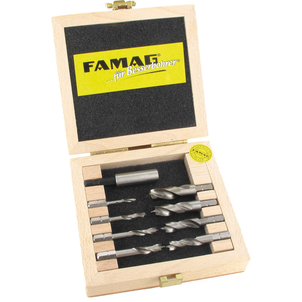 Wood twist drill bit set 9-piece