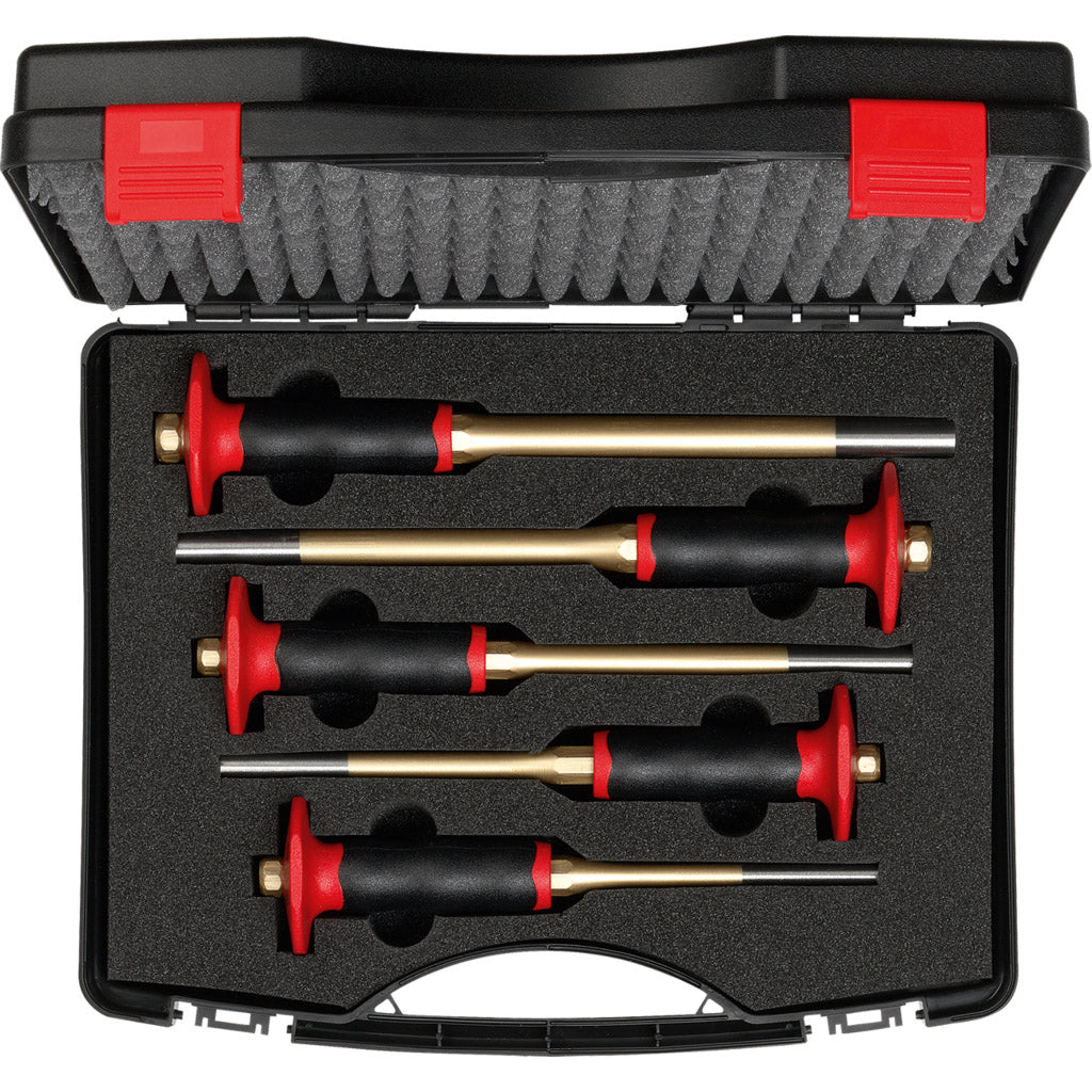 5-piece pin punch set in a case
