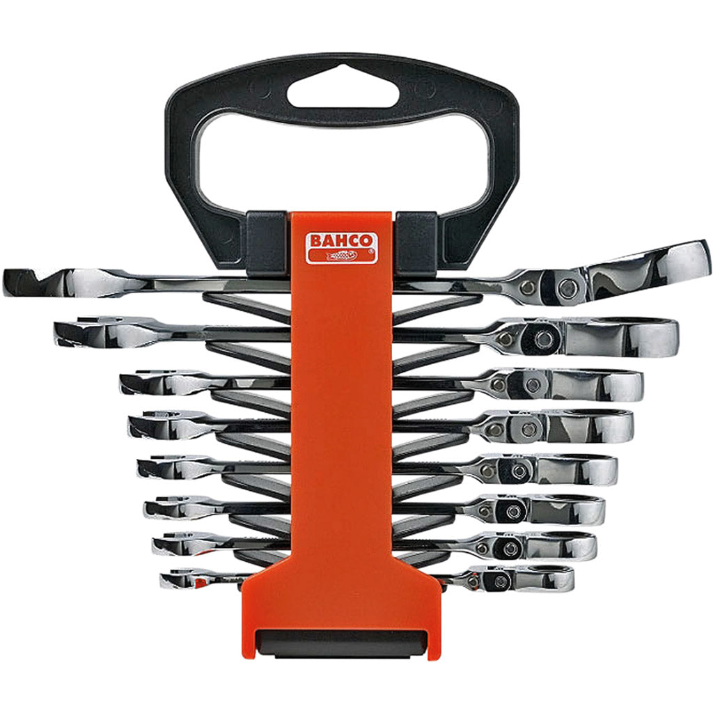 Bahco 8-piece ratchet combination wrench set