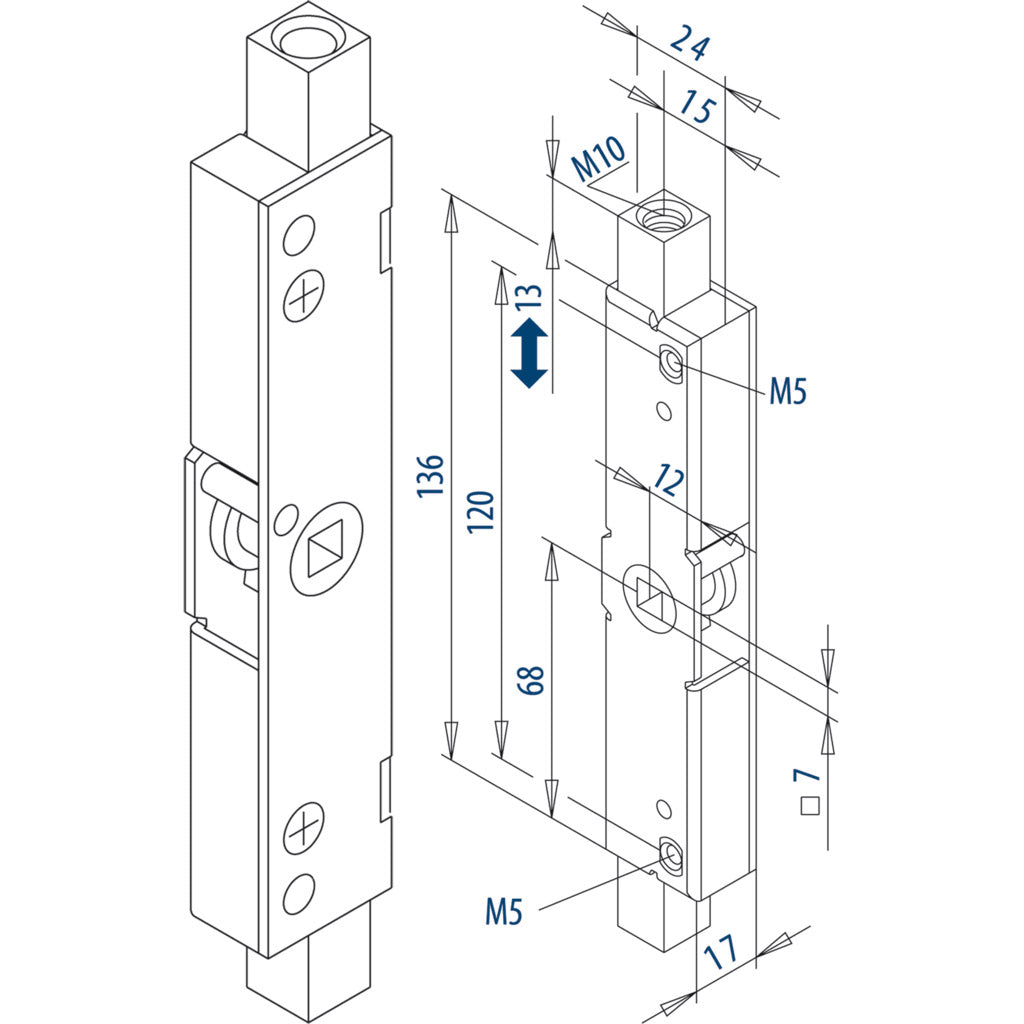 Chiavistello basculante 294