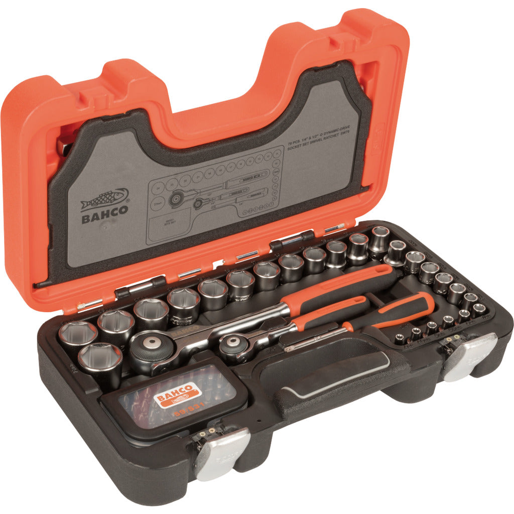 Steckschlüssel-Satz / 79-teilig / 1/4" & 1/2"