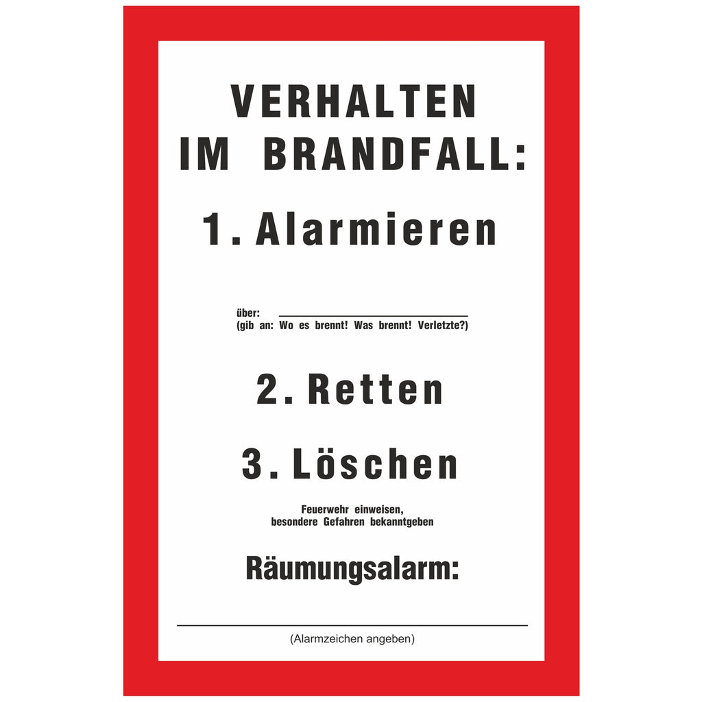 Fire protection sign - BEHAVIOUR IN CASE OF FIRE