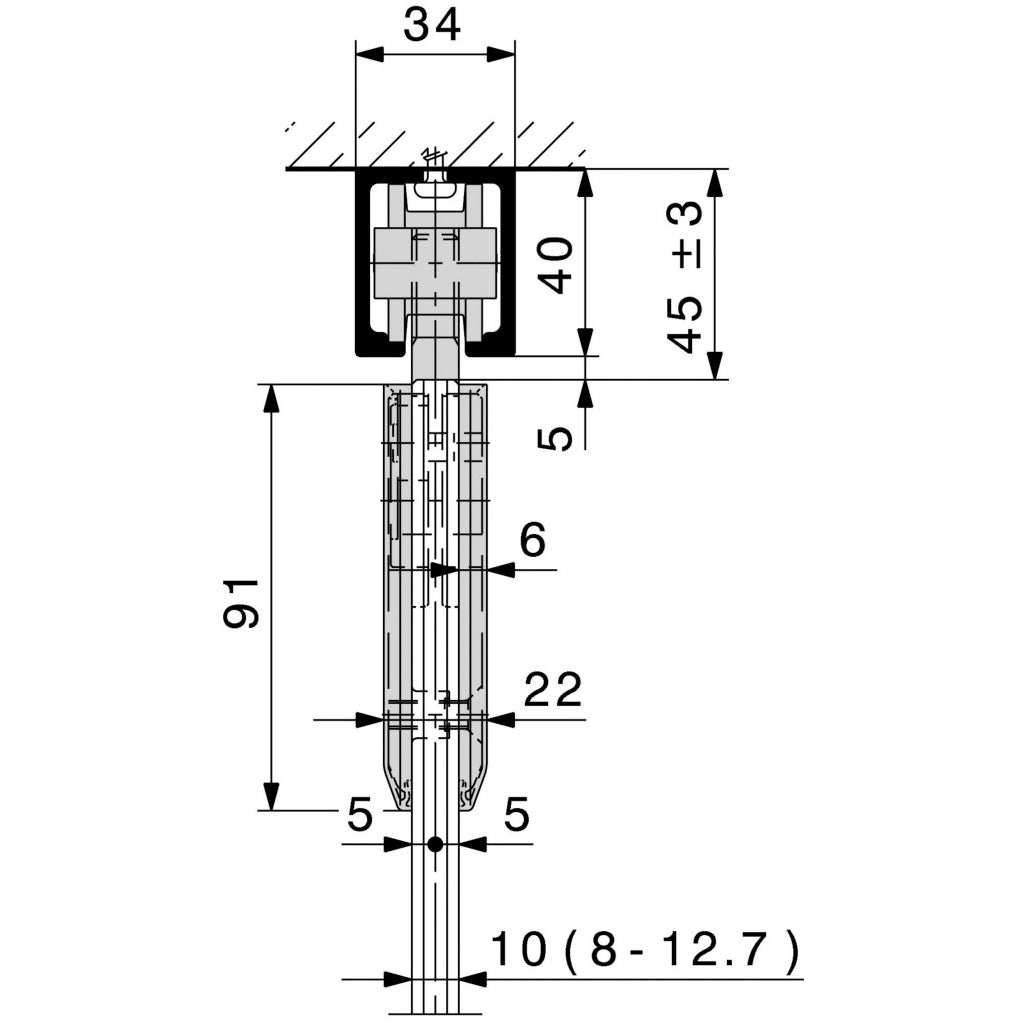 Fitting set HAWA-Junior 80/GP