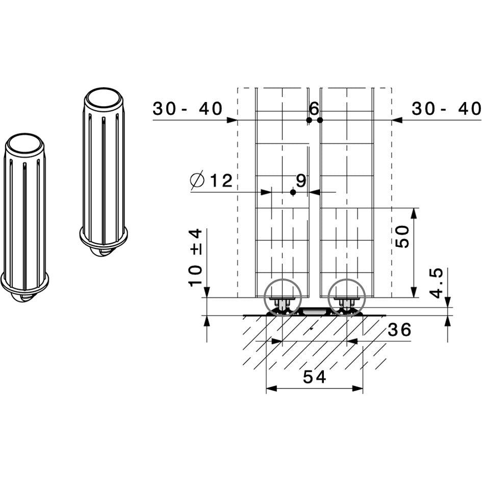 Spring-loaded floor guide