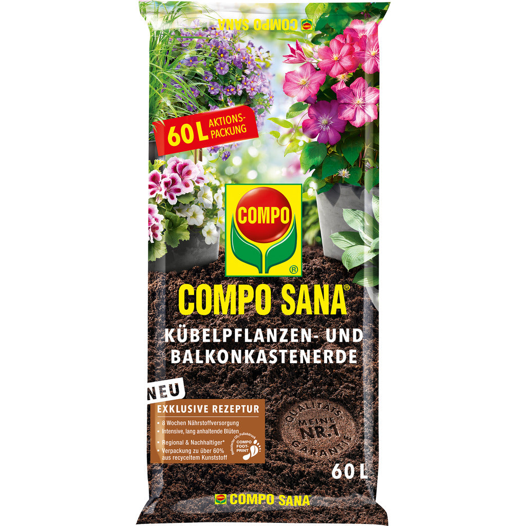 COMPO SANA® Terriccio per piante in vaso e fioriere da balcone
