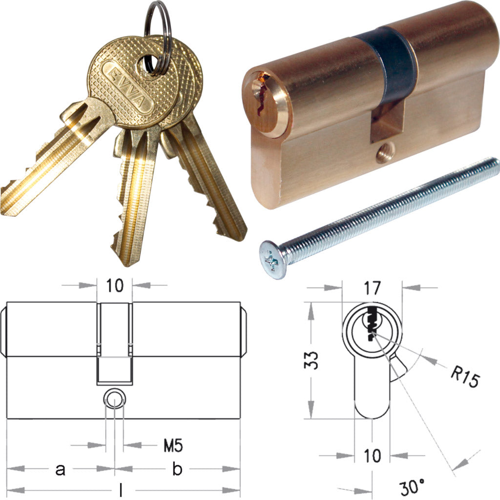 Double cylinder S-profile / matt brass