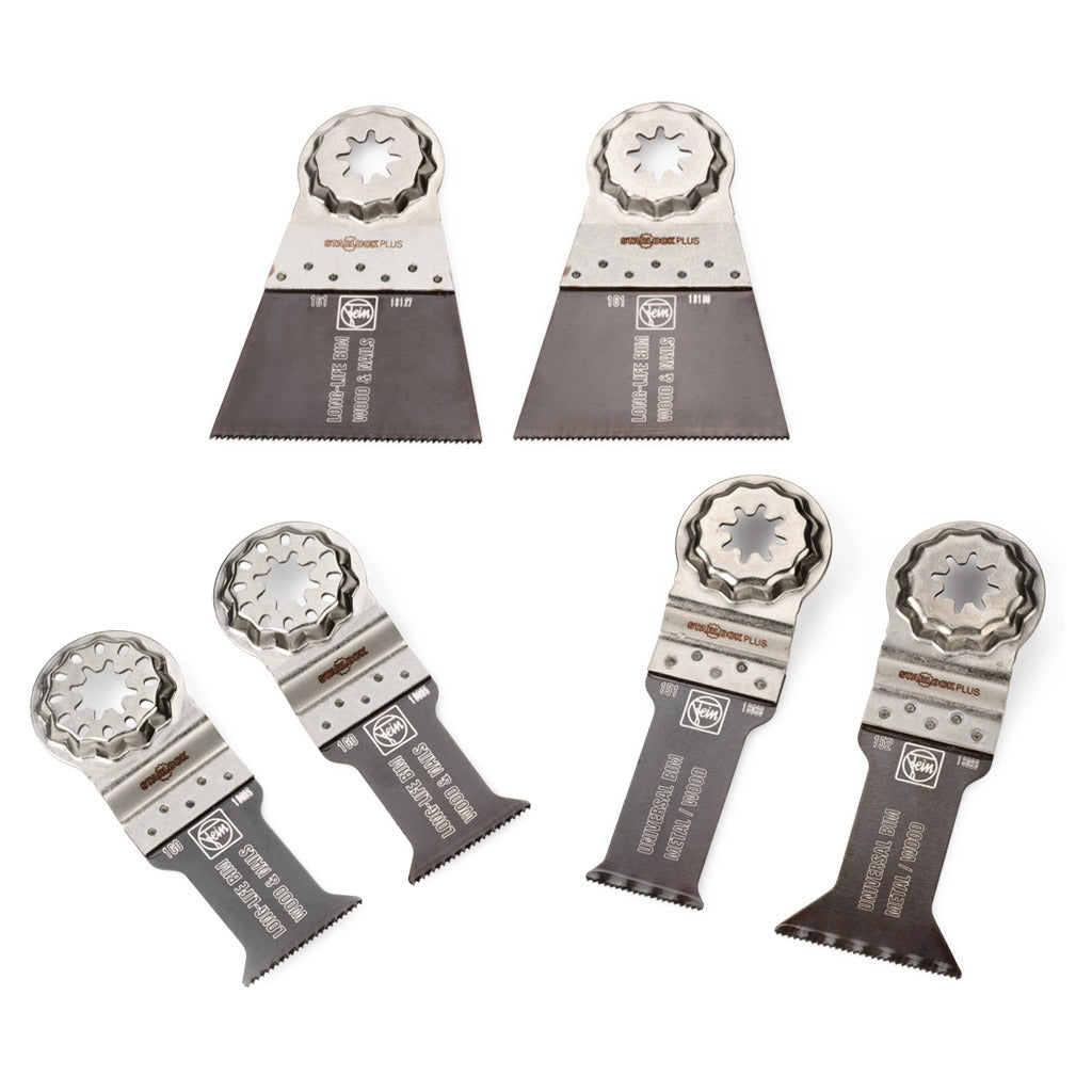 Starlock Plus E-Cut 6-piece accessory set for wood/metal