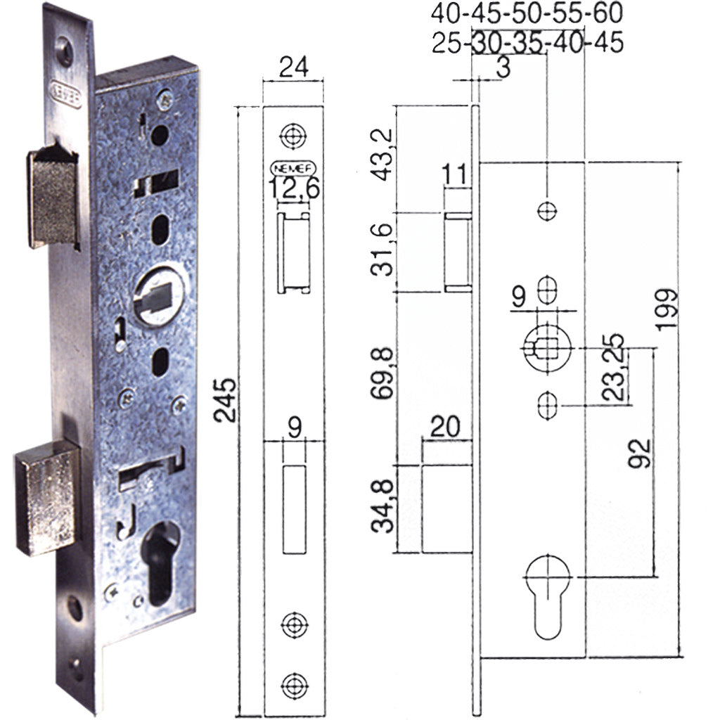 Tubular frame lock 9600 / with change