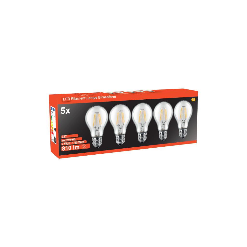 LED filament lamp pear shape A60 / E27 / Set