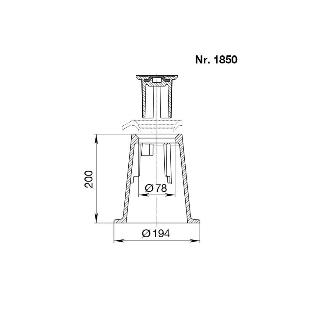 Telescopic street cap No. 1850