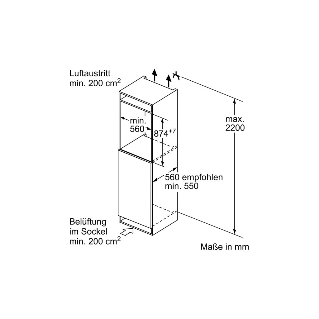 Frigorifero da incasso con vano congelatore iQ100 KI22L2FE1