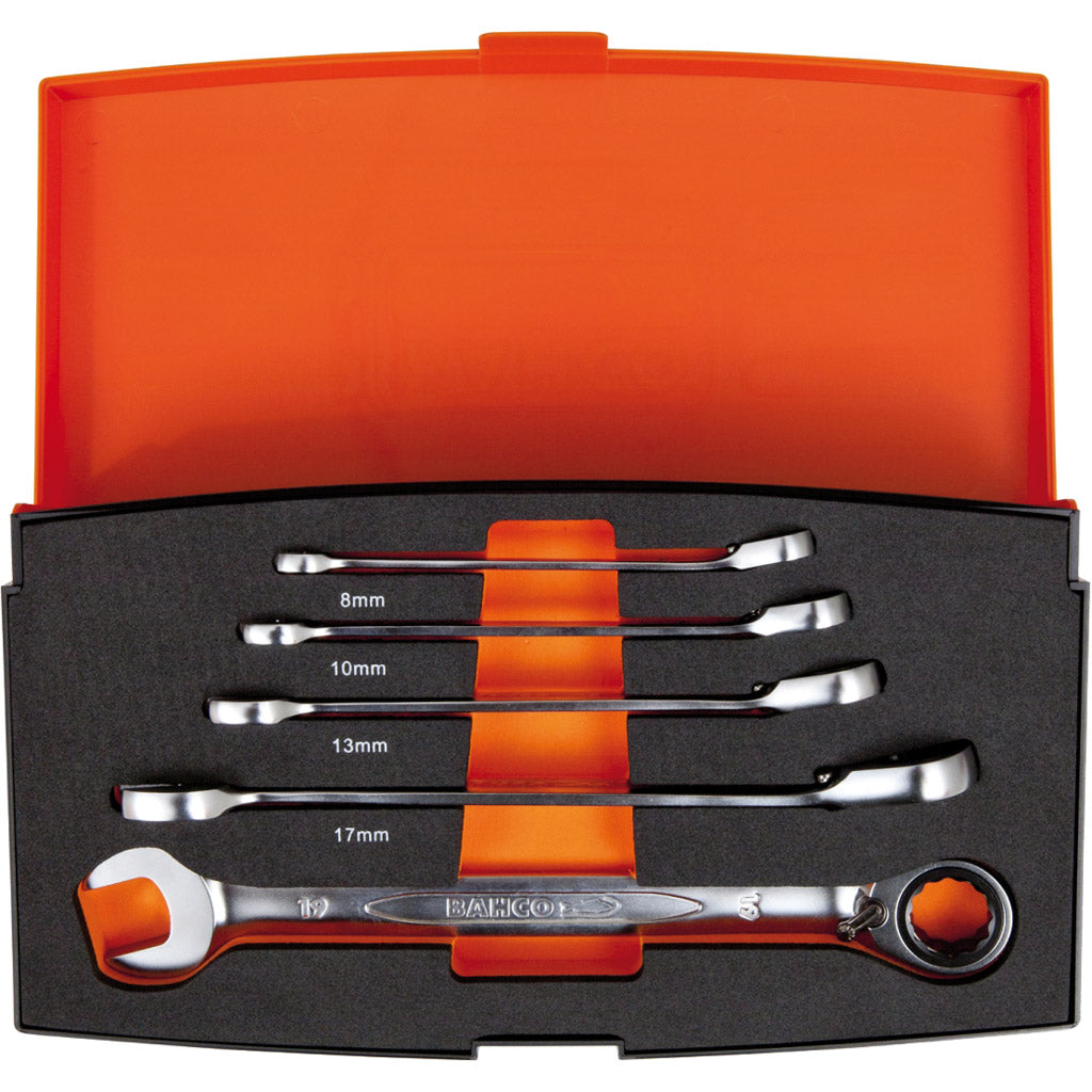 Ratchet combination wrench set