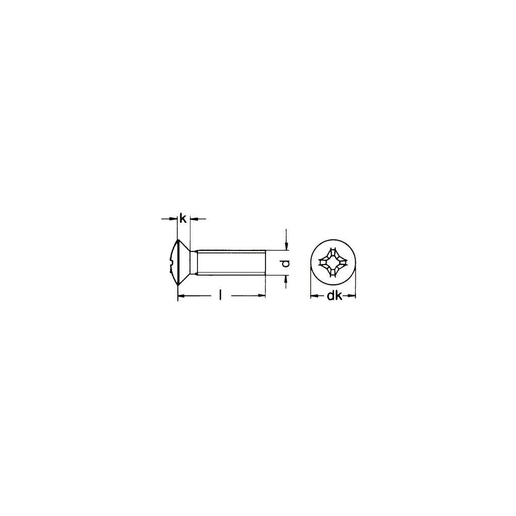 DIN966 Phillips countersunk head screws PH NIRO-A2 50 / 70