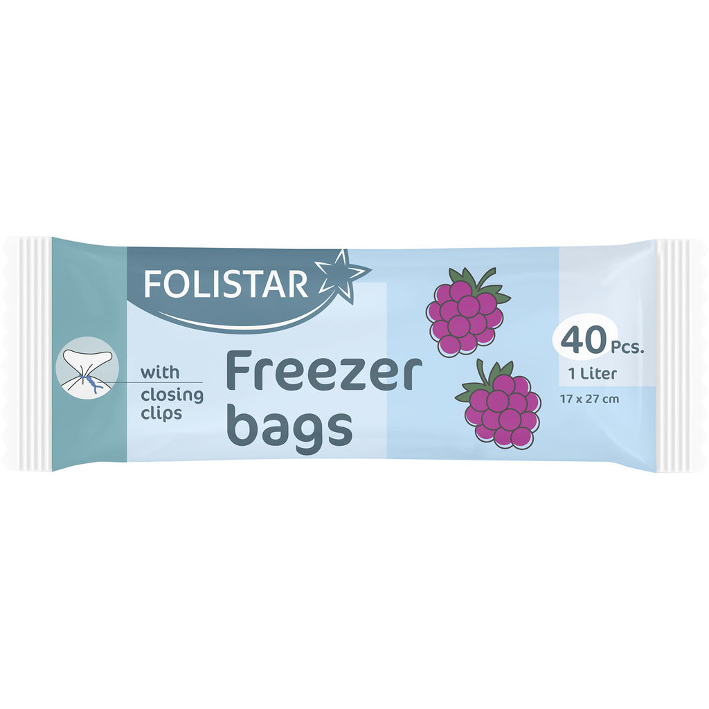 Freezer bags with clips