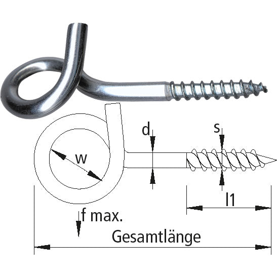 Gancio da soffitto n. 18 fortemente avvolto