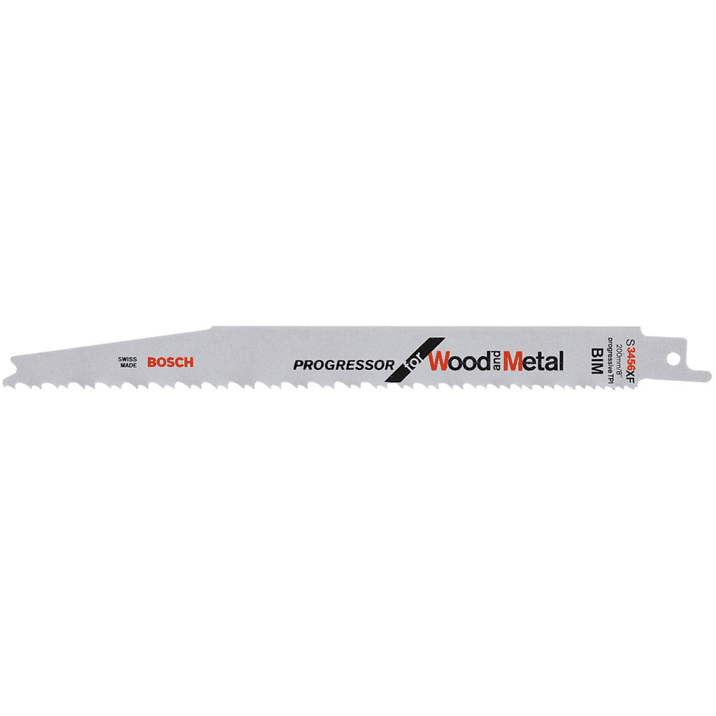 Reciprocating saw blade for wood and metal
