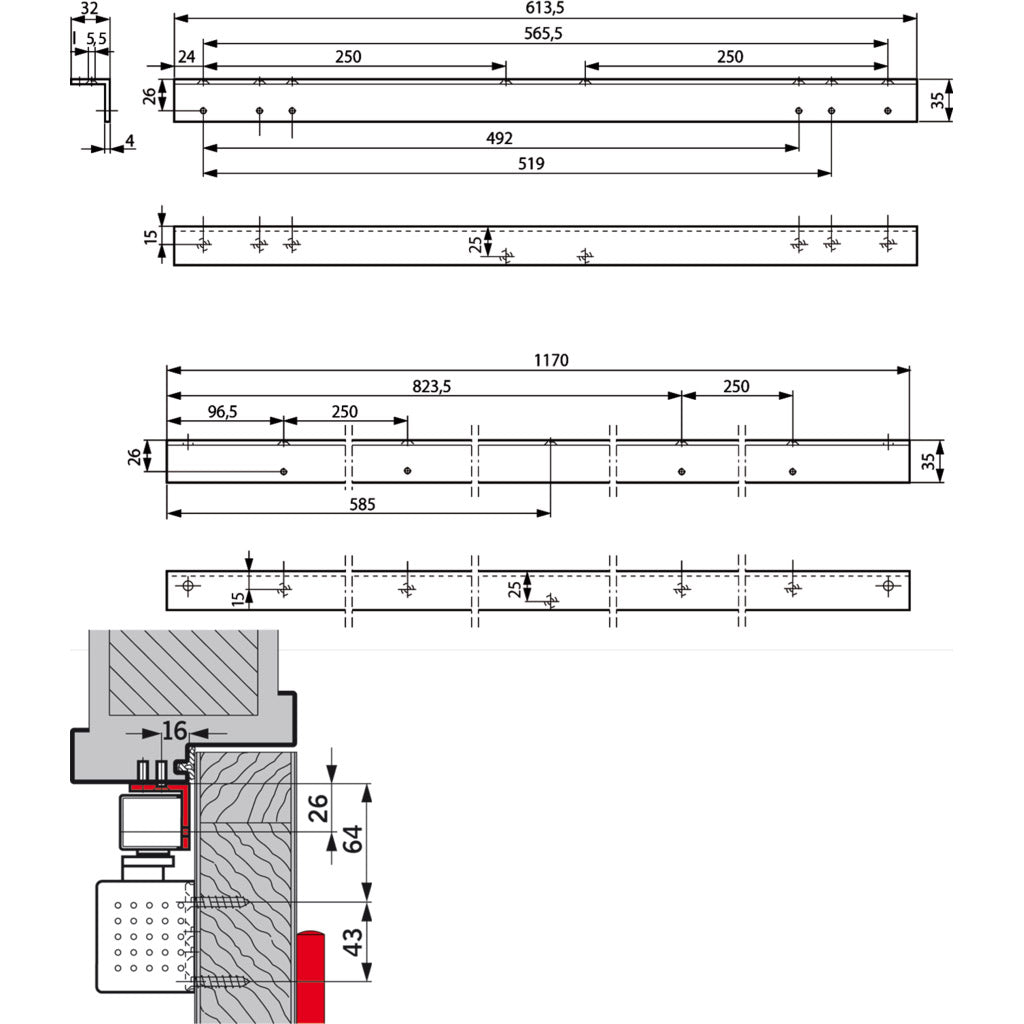 Lintel chuck angle set for GSR/BG