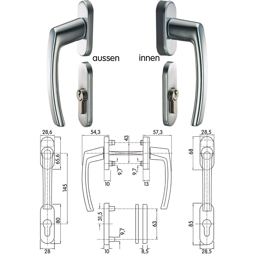 ROTOLINE door handle set