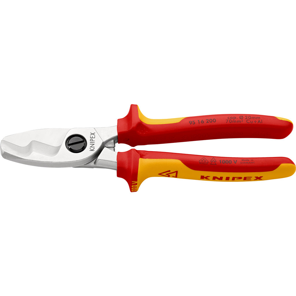 Knipex VDE cable shears with double cutting edge