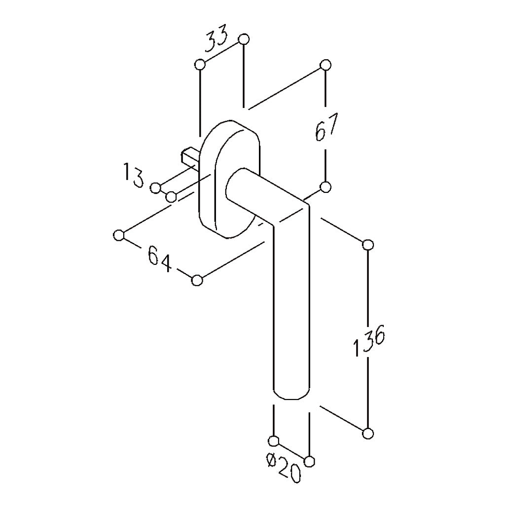 Maniglia per finestra EST. FG 20