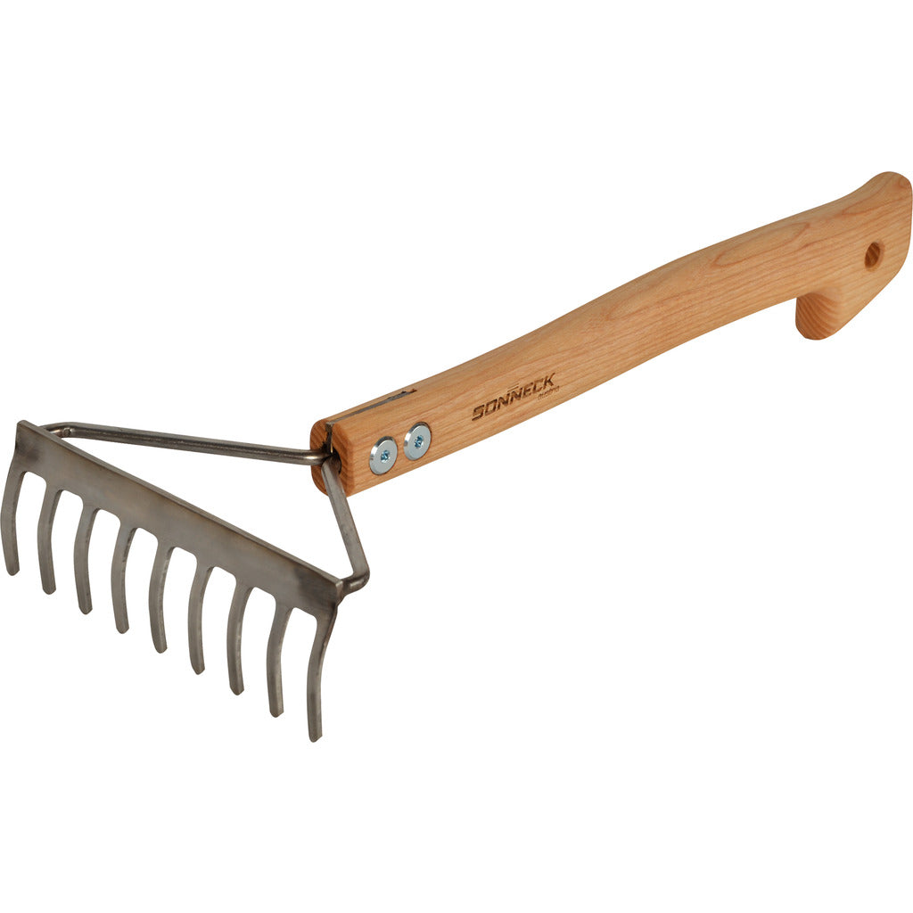 Rastrello piccolo per letto rialzato / con manico in legno duro