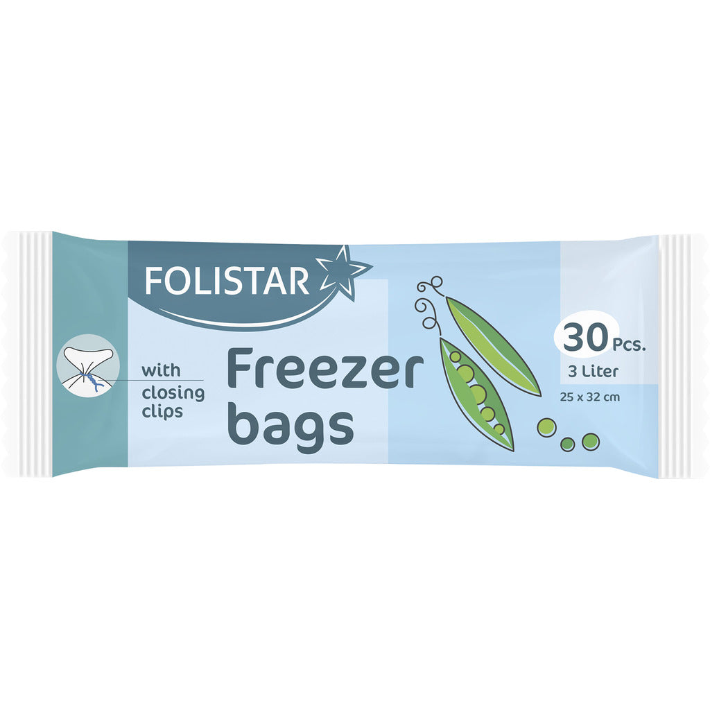 Freezer bags with clips