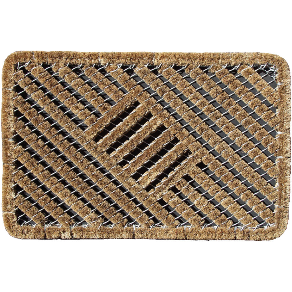 Coconut wire mesh brush mat