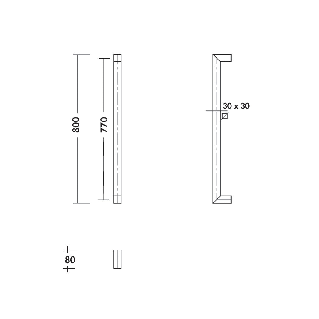 Maniglia di tiro smussata quadrata