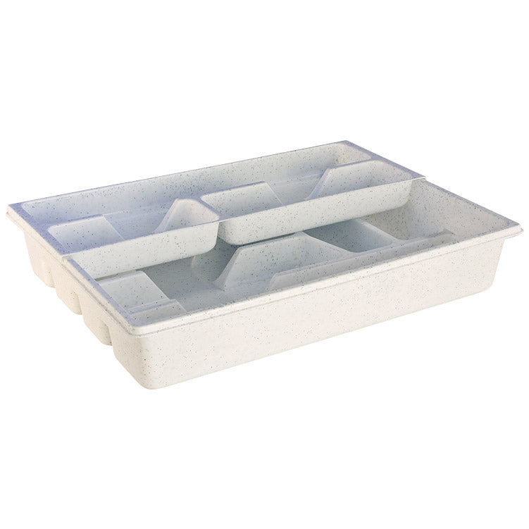 Cutlery tray with slider