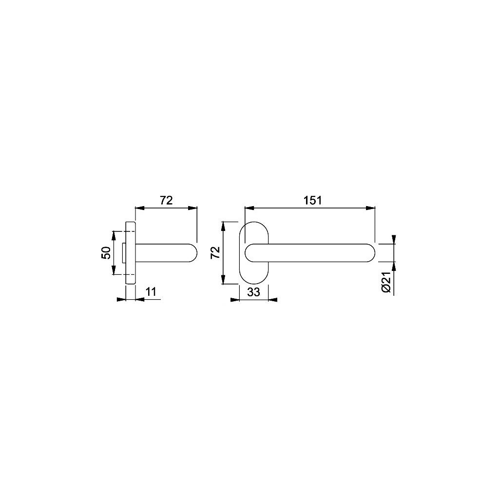 Half-door handle set model Paris