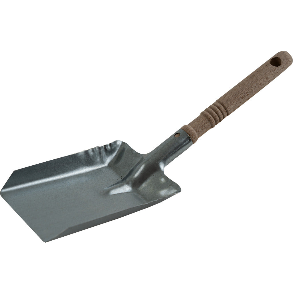 Pala per carbone zincata con manico in legno