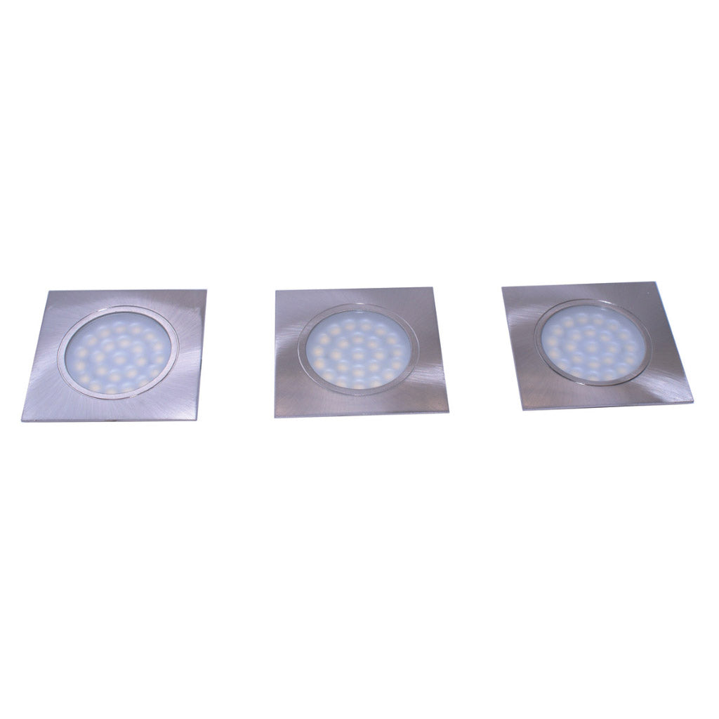 LED recessed light square (12V) set of 3