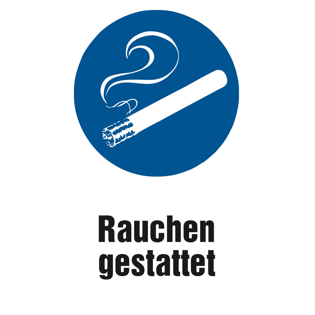 Mandatory sign - Smoking permitted