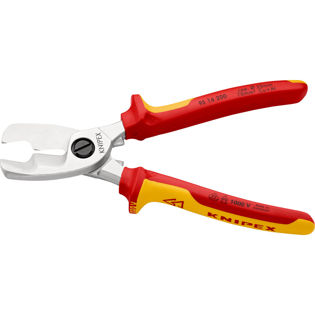 Knipex VDE cable shears with double cutting edge