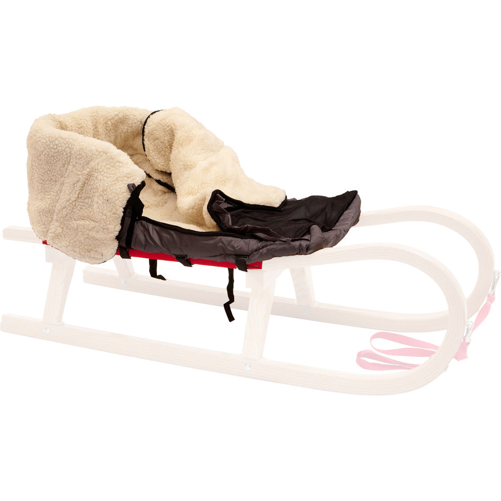 Children's footmuff with fur lining