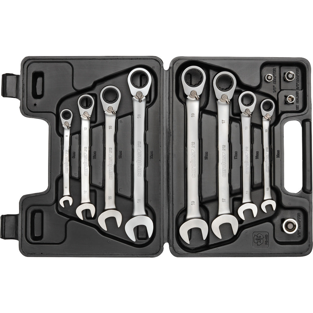Ring ratchet wrench set / 12 pieces