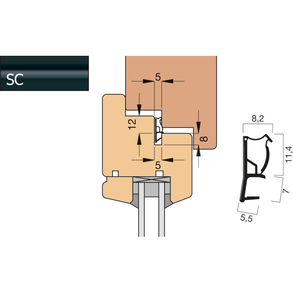 Window seal AFK2037 / short collar