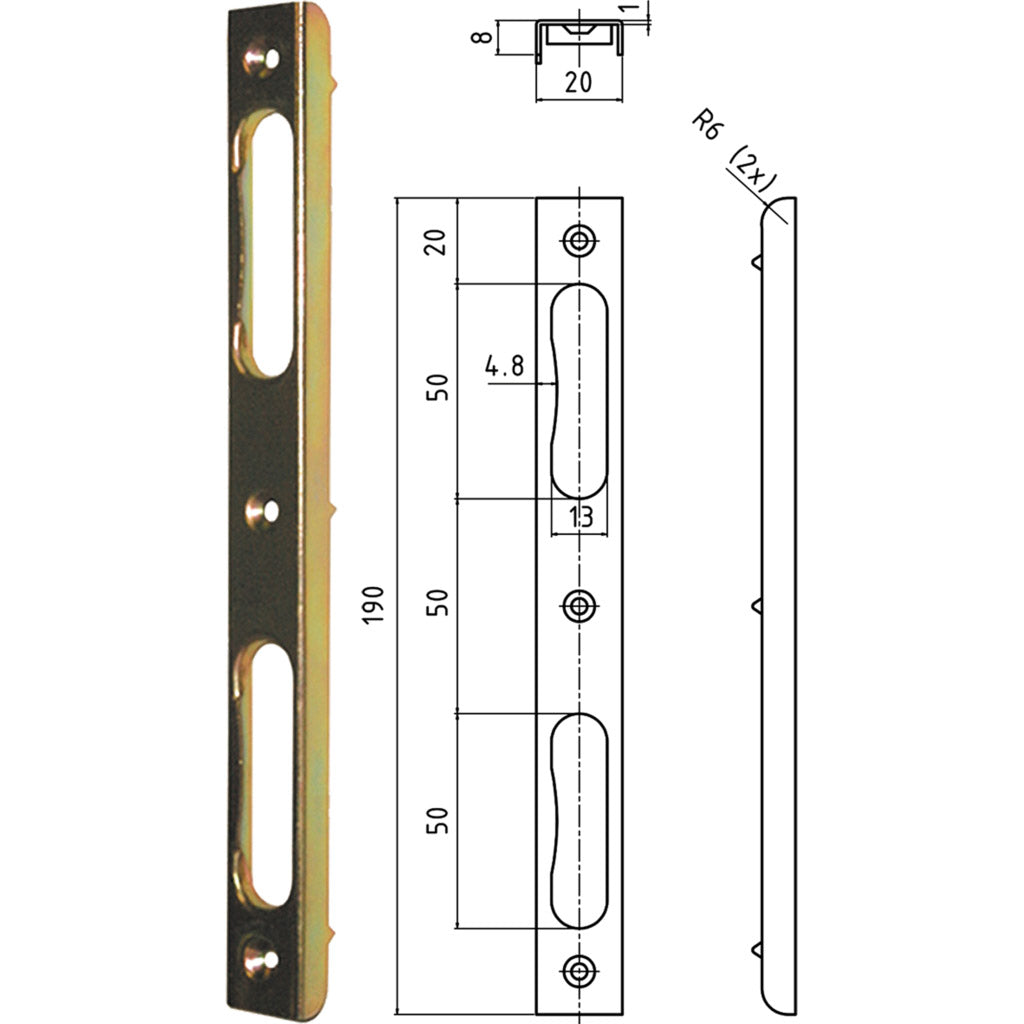 U-shaped striking plate SB.SR.U.