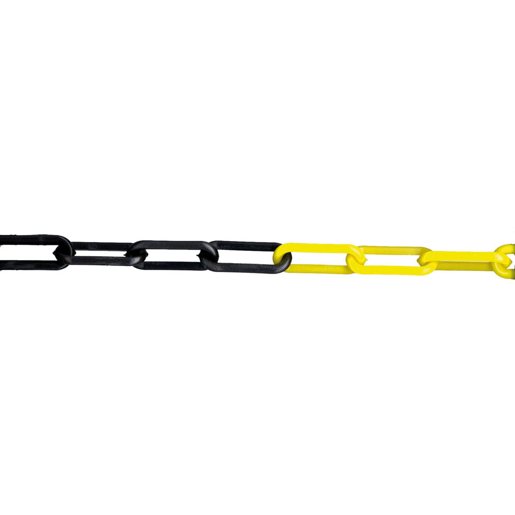 Catena di barriera in plastica nera-gialla